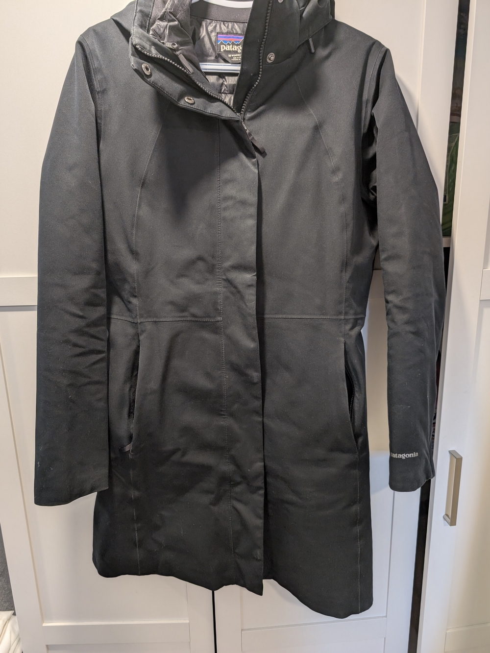 Patagonia Black Hooded Trench Coat